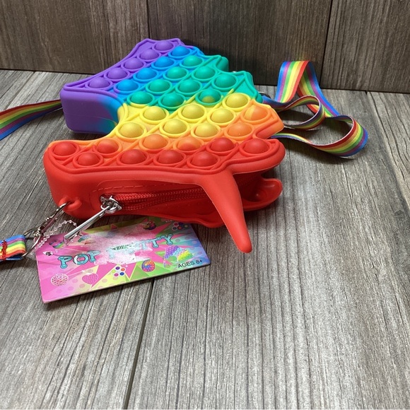 Unicorn Rainbow Crossbody Zippered Bag DANBAR Poppet Handbag Ages 8+ - Picture 8 of 14